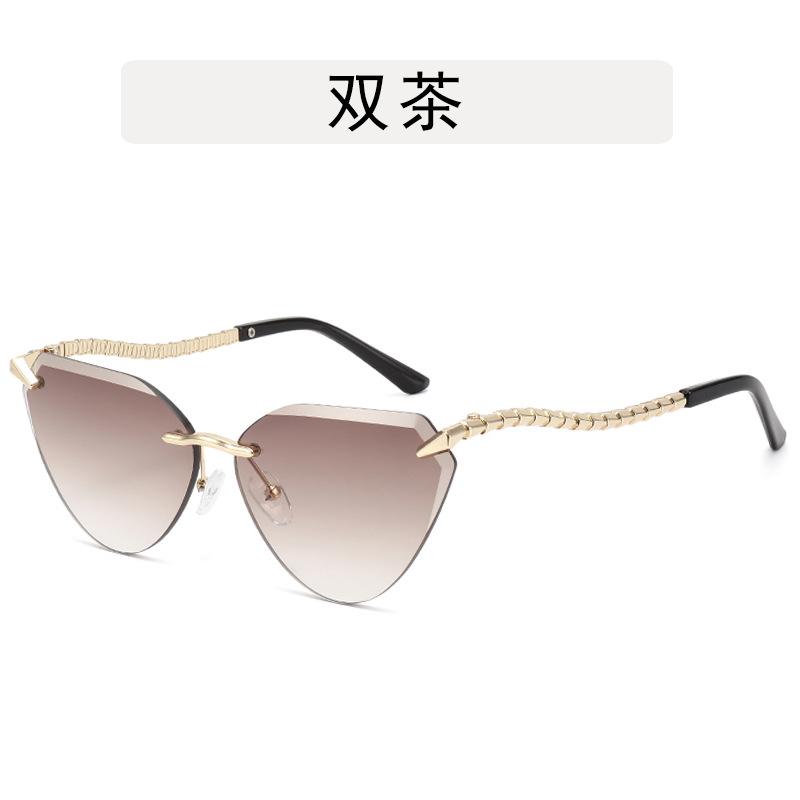Vintage Style Sunglasses Women Rimless Cut Edge Snake Shape Leg Women's Sun Glasses Outdoor Activity Men's Glasses