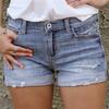 Fashion Comfortable Women's European and American Style Classic Versatile Ripped Sexy Denim Shorts