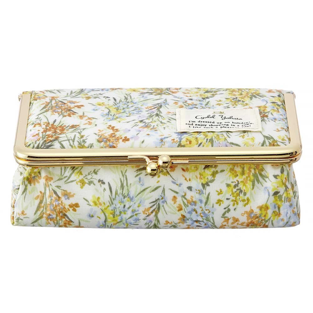 

Makeup pouch with clasp for floral made in floral yellow mirror, purse, box-shaped, women s, stylish, cute, mirror, self-standing, travel, pattern,