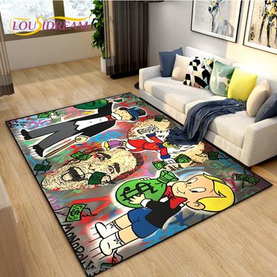 Grappig Groot Rijk Man Monopoly Tapijt voor Woonkamer Slaapkamer Vloerkleed Kinderen Keuken Antislip Vloermat Verjaardagscadeau Fotografie Requisieten Tapijt