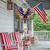 2D Spinning Metal Eagle American Flag Wind Spinner Patriotic Yard Garden Outdoor Decoration Gift