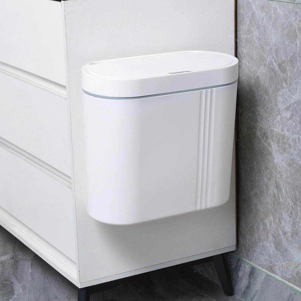 Smart Induction Trash Can: Automatic Lid for Kitchen & Bathroom