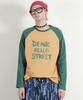 Deumakeu Text Raglan Color Block Long Sleeve T-Shirt Khaki & Mustard