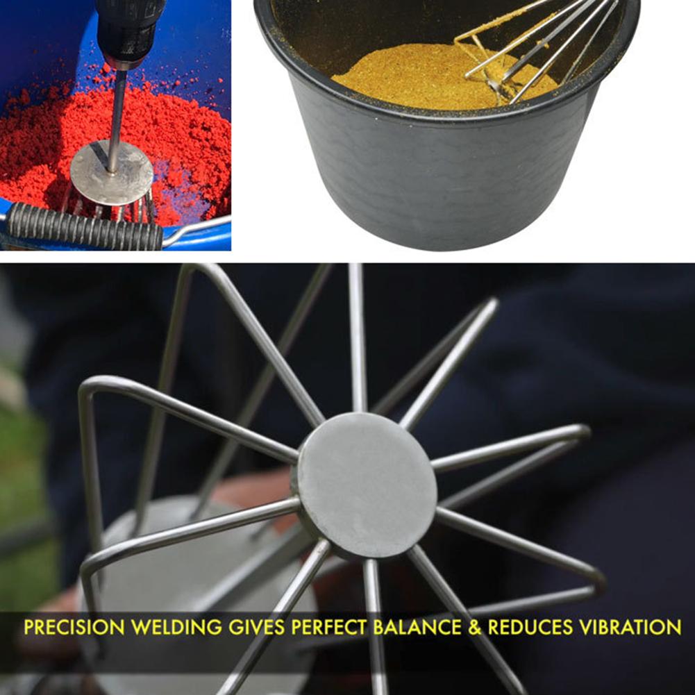 Sturdy Stainless Steel Groundbait Mixer Fishing Bait Groundbait Mixing Tool Carp Whisk Mixing Tackle Accessory