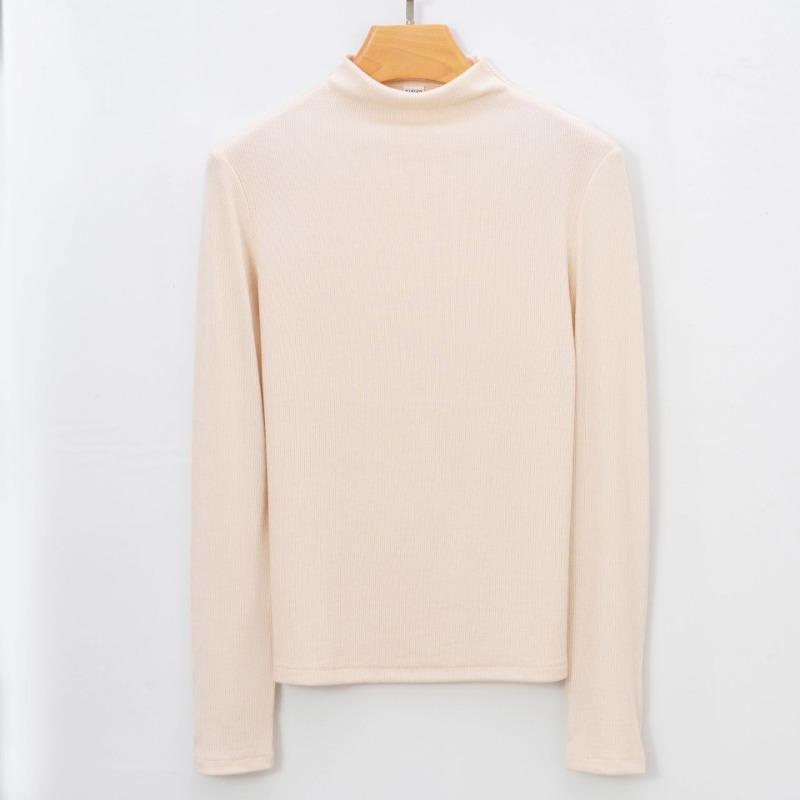 Nouă primăvară, vară, toamnă, cu gât rotund, cu mânecă lungă, tricou simplu, de înaltă calitate, pentru femei, tricouri de bază elastice, topuri casual pentru femei, tricou subțire