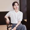 Women's Round Neck Short Sleeve Office Blouse