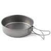TOMSHOO 3pcs Titanium Bowls Set Ultralight Titanium Dinner Bowl Pan with Foldable Handles for