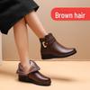 Women's Winter Cotton and Velvet Non-Slip Boots - Warm, Short Leather Footwear for Middle-Aged and Elderly