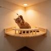 Cat Climbing Frame Wall Mounted Solid Wooden Wall Mounted Cat Hut Corner Lookout Wall Mounted Overlook