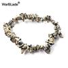 Natural Gemstone Chip Bracelet Amethyst Irregular Stone Beaded Stretch Bangle for Women