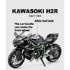 Modellino di Moto da Corsa in Lega Kawasaki H2R 1/9 Diecasts Metallo Modello di Moto da Pista Sportiva Suono e Luci con Spray Giocattoli Regali per Bambini