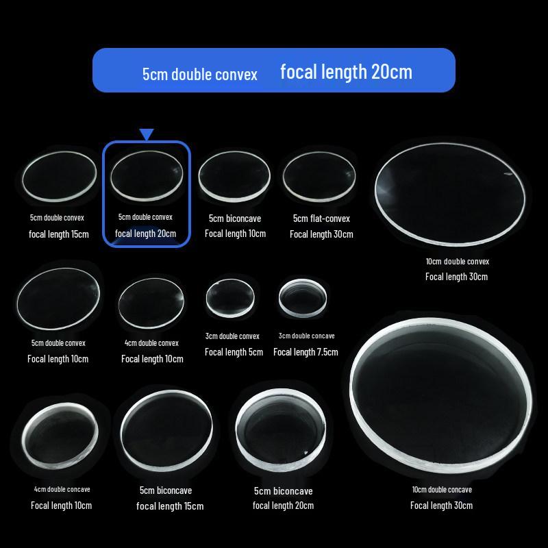 Physical Optics Set: Triangular Prism, Convex/Concave Lenses & Mirrors, Magnifying & Reducing Glasses