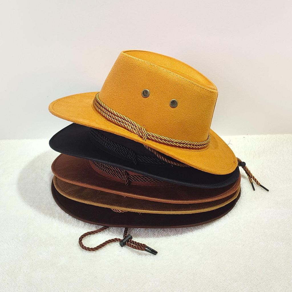 Unisex Western Cowboy Sun Hat - Summer Outdoor Fedora for Men & Women