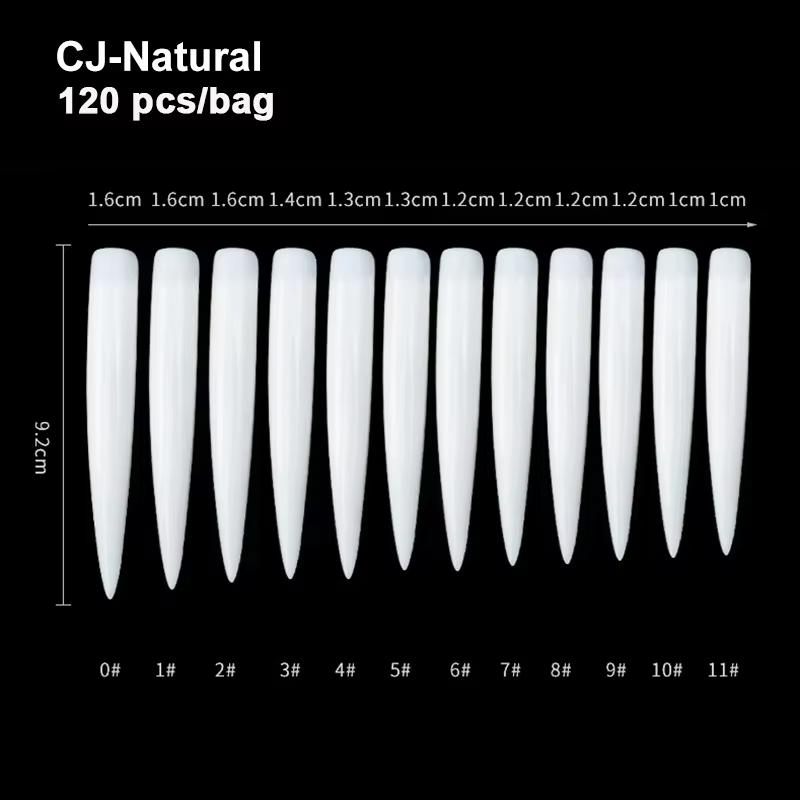 500pcs/bag Coffin False Nail Tips Clear Ballerina Stiletto Rounded Square Acrylic Fake Nails Extension System UV Gel Manicure
