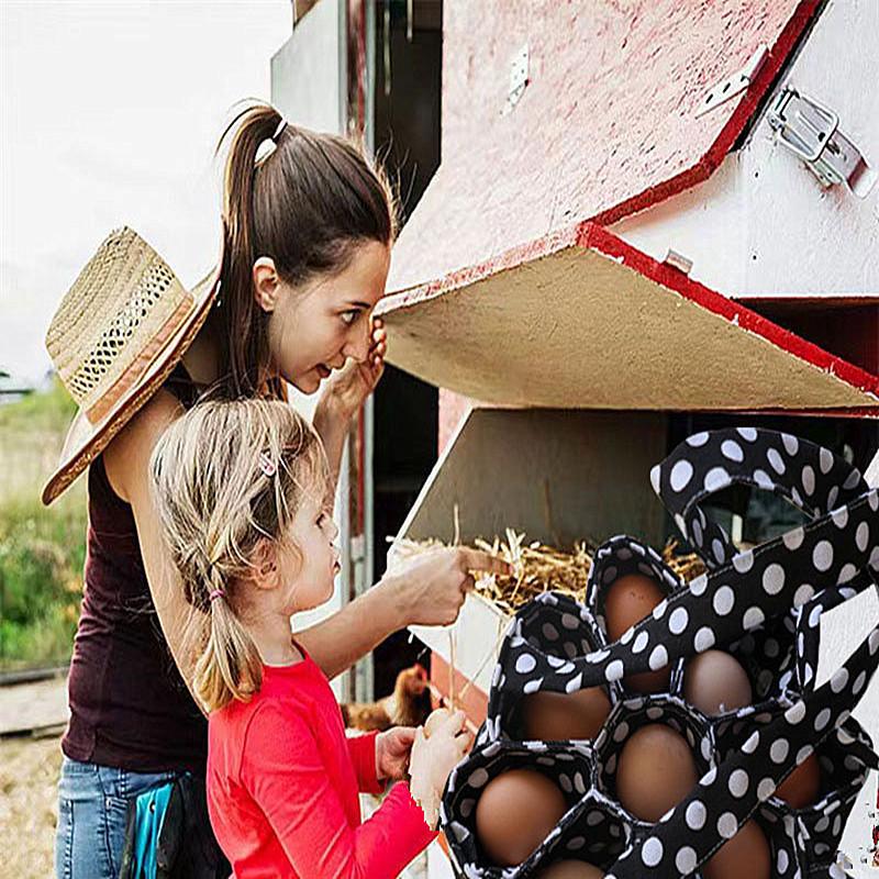 Faltbarer Sammelkorb mit Griff Leinwand Ente und Hühnereier Aufbewahrungstasche Praktischer Eierorganisator Küchenutensilien