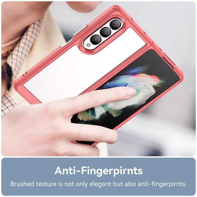 

Жесткий акриловый чехол для мобильного телефона с защитой от падения для Samsung Galaxy Z Fold4 Fold 4 5g Fold3 Fold 3 Встроенный чехол для Samsung Z Fold4 for Samsung Z Fold 3 красный