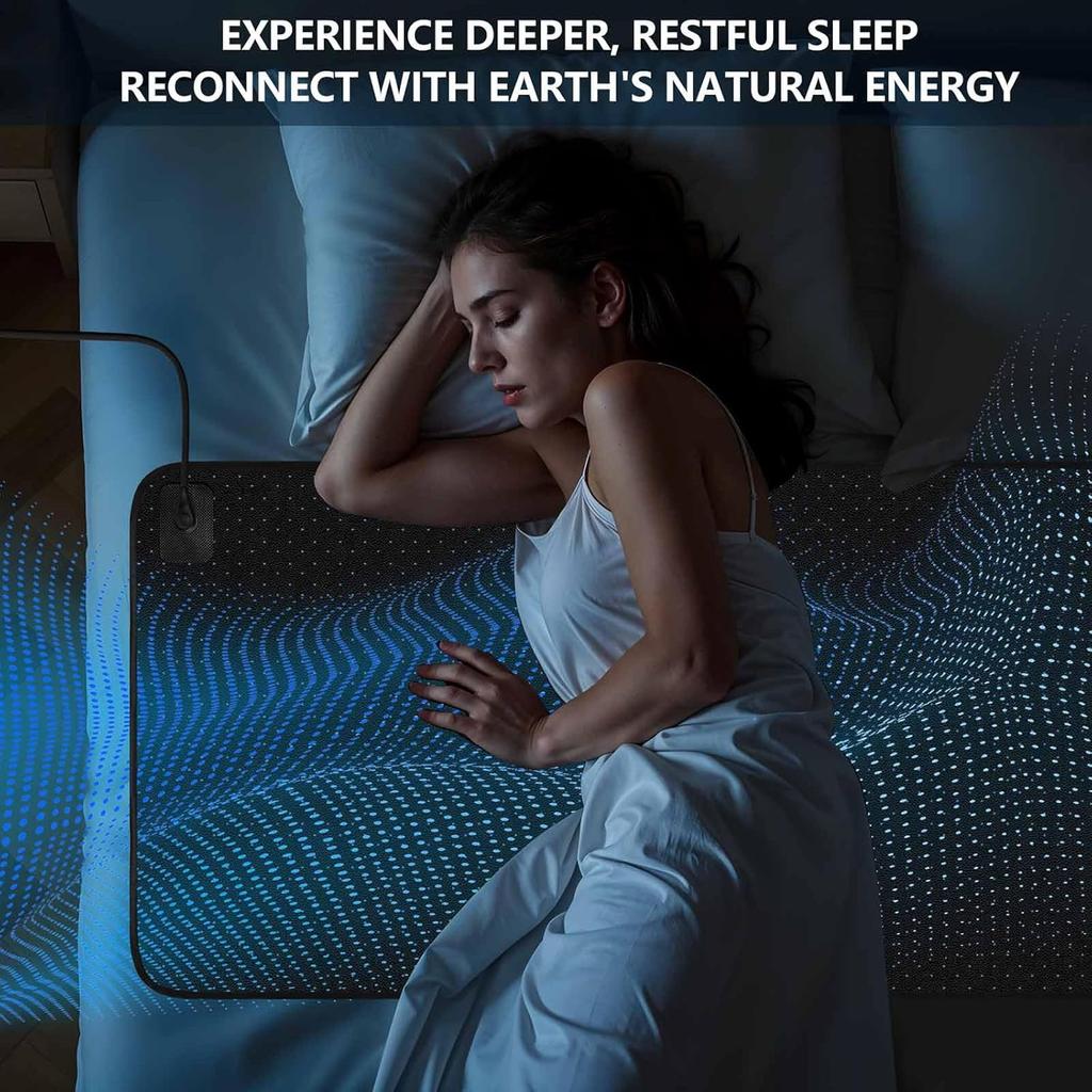 Grounding Mat for Bed, Grounding Pad for Sleeping, Tear-Resistant PU Leather Grounding Mattress with Cord