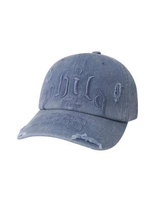 Enbiei Big Lettering Pigment Soft Ball Cap (Comfort Fit) Blue