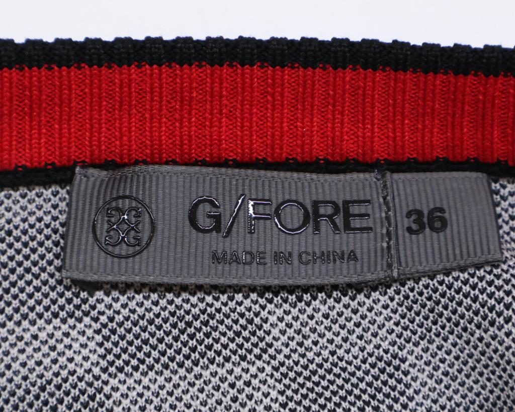 G/FORE Black x Gray 073213752 Check Long Sleeve Knit tops 36 Black x whiteUsed