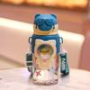 Water bottle New Internet celebrity plastic cup Children's cartoon high value straw cup Baby learning drinking cup Drop-resistant and leak-proof water