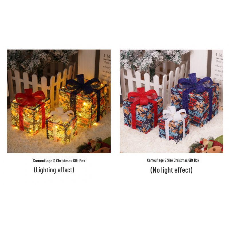 Cross-Border Christmas Luminous Gift Box Set: Outdoor Decorative Lights for Courtyard & Mall Display