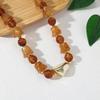 European & American Irregular Beaded Necklace: Retro Maillard Collarbone Chain Design, High-End Niche Women's Jewelry