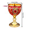 M-1Pc Vintage Embossed Metal Chalice Goblet Wine Champagne Liqueur Cup for Home Decor Bars Restaurants