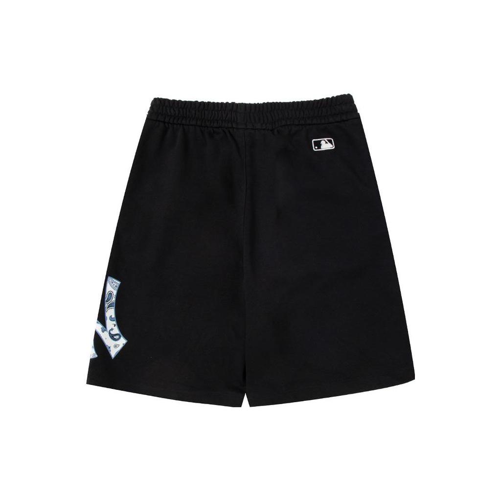 MLB SS23 New York Yankees Solid Logo Print Straight Leg Elastic Waist Casual Shorts Unisex shorts Black 3ASPI0133-50BKS