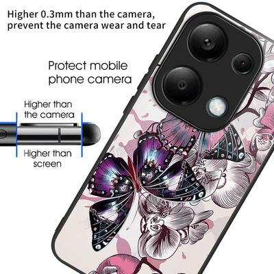 Für Xiaomi Redmi Note 13 Pro 4G/Poco M6 Pro 4G Handyhülle TPU+Hartglas Abdeckung Musterdruck