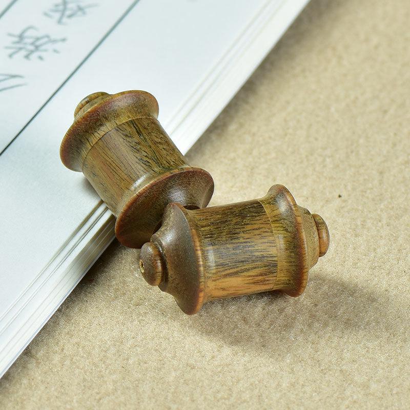 Green Sandalwood Scripture Pendant & Bead Storage Box - Chinese Retro Accessory