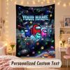 Custom Personalized Tapestry,Among Us Print Custom Name Text Wall Art Hanging for Bedroom