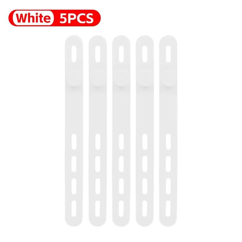 Cable Organiser Reusable Silicone Cable Ties Desk Winder Wire Management Clips for Earphone USB Cord Mouse Home Office Travel