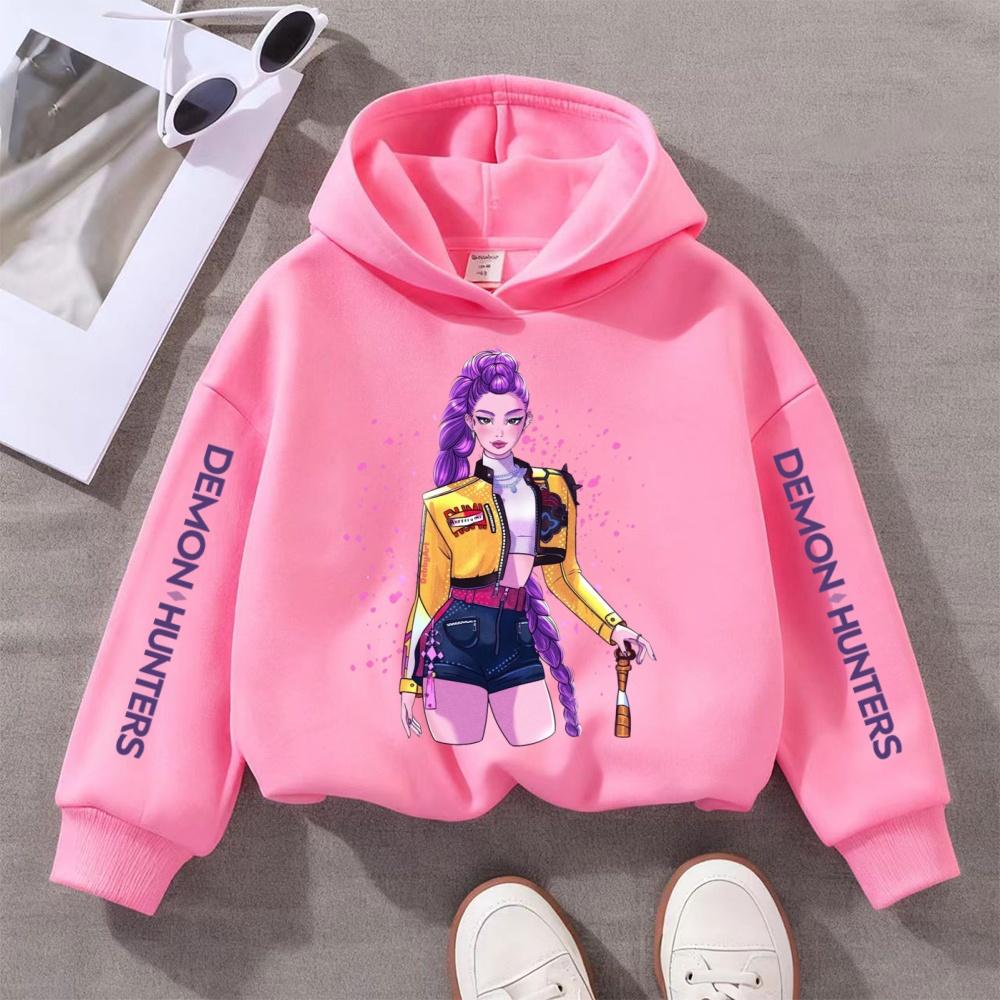 Ropa Infantil Kpop Caza de Brujas, Incluyendo Sudaderas con Capucha y Sudaderas de Moda para Niñas y Niños de 3 a 12 Años para Primavera y Otoño