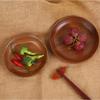 Walnut Plate Solid Wood Round Wooden Dessert Black Fruit Cake Steak Cheese Dishes Plates Trays Manual polishing