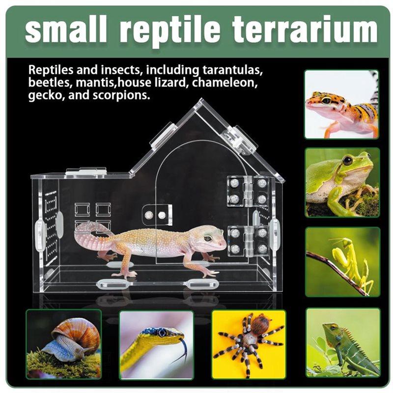Reptile Enclosure For Tarantula, Gecko Chameleon,Beetle Mantis,And Hermit Crab-Acrylic Jumping Spider Enclosure Versatile
