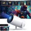 HY300Pro Portable Projector 290ANSI Dual Wifi6 4K Videosource Supported Native 1280*720P Android 11 BT5.4 Cinema Outdoor Mini Projetor Remote Con