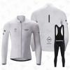 Men Women Thermal Fleece Cycling Set Long Sleeve Bib Pants Road MTB Winter Outdoor Sports