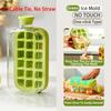 Silicone One-click Ice Mold Bottle Cooler Cup with Straw Ice Cube Tray with Lid for Freezer Creative NO TOUCH Mould for Summer