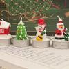 4 szt. Świąteczne Świece Święty Mikołaj Bałwany Puszki Świeca Dekoracje Świąteczne do Domu Mini Świeczki Navidad Prezenty Noworoczne
