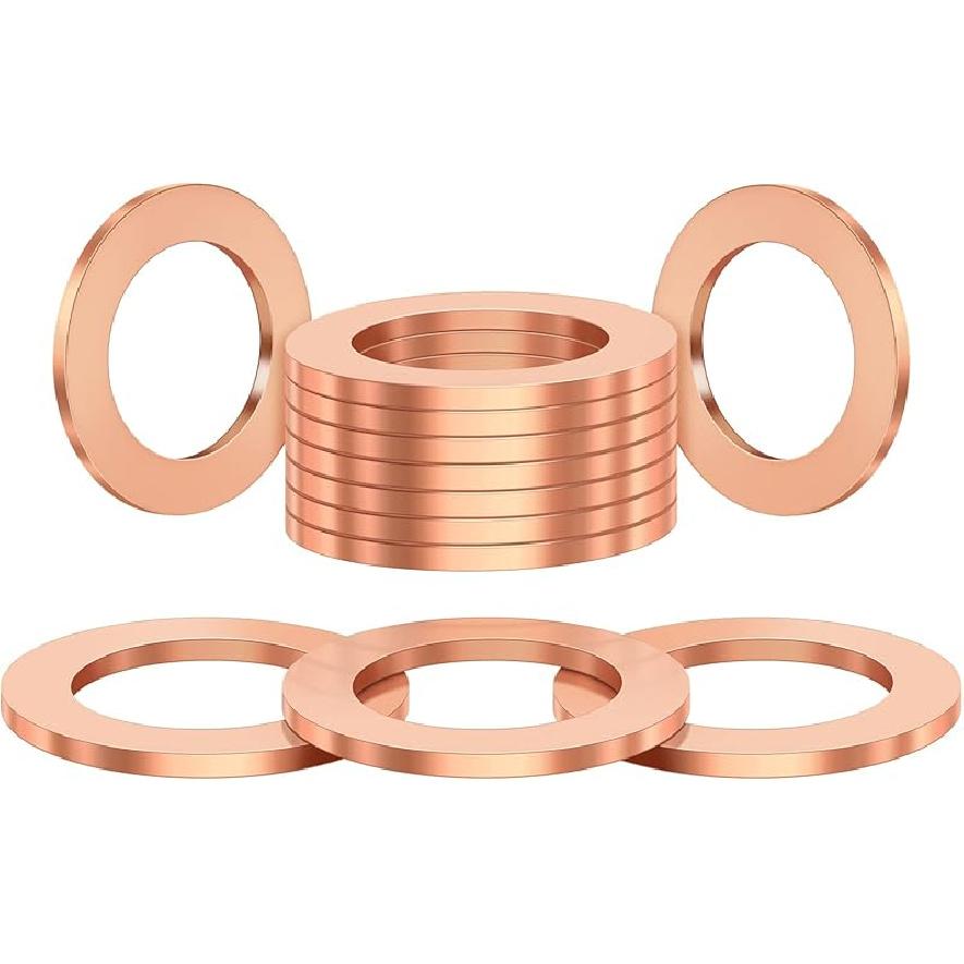 M14 x 1.5 Magnetic Oil Drain Plug T6 Aviation Aluminum with Red Copper Crush Washer Gasket Compatible with Ford GM Hyundai KIA and More Select Models