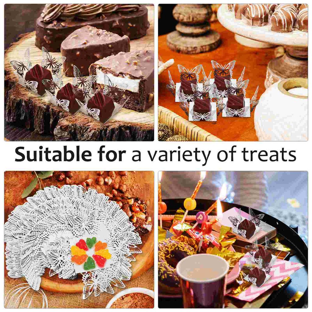 50 Stück Schmetterling Papierbecher Topfmanschetten Weihnachtssterndekorationen Muffin Schokolade Verpackung Tablett Charme Auskleidung