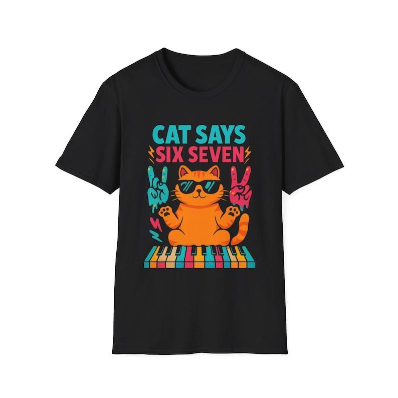 

Funny 6 7 Cat Meme T-Shirt | Gen Z Slang Tee Graphic t shirts cotton Vintage round neck Streetwear Tees Short Sleeve - Men ... S разноцветный