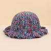Autumn/winter Warm Handmade Knitted Mixed Color Lotus Leaf Edge Knitted Basin Hat Woolen Fisherman Hat