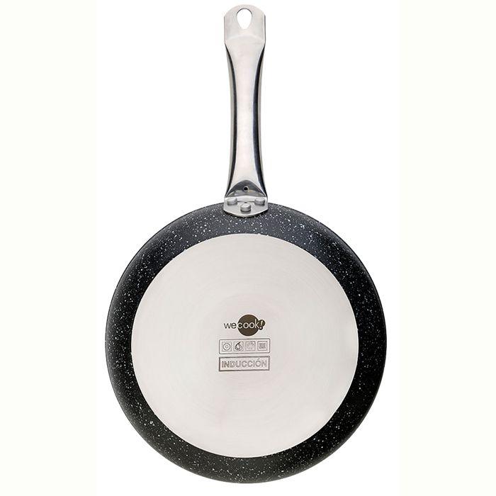 Poêle À Frire 20 Cm Induction, Antiadhésive Écologique Sans PFOA, Aluminium Wecook Granite Noir 53523