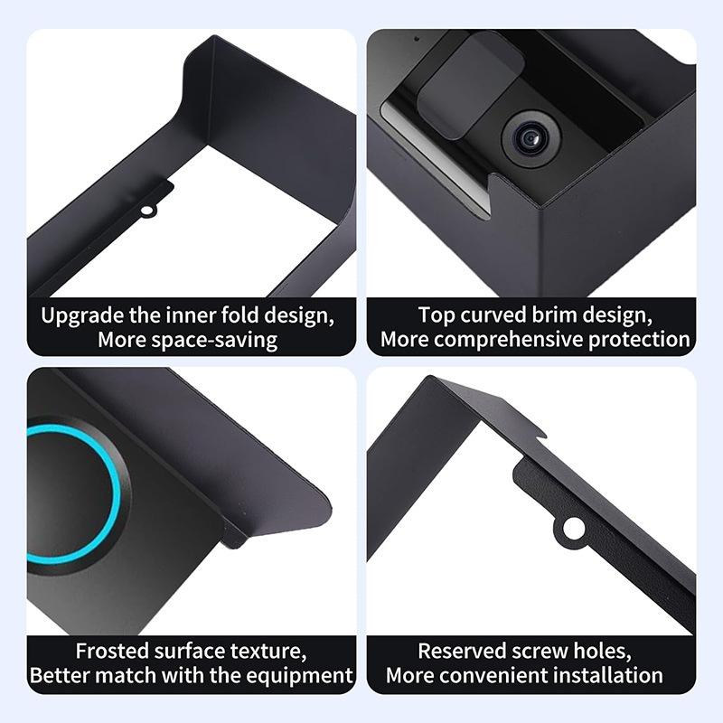 1 Pc Ring Doorbell Protector Waterproof Anti-Glare Rain Cover Steel Windproof Door Bell Cover Doorbell Weather-Blocking Cover
