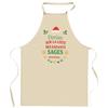Kitchen Apron - Dorian - 'Nice Children List' Pattern - Sturdy Cotton - Printed In France