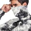 Men's Casual Hooded Long Sleeve Sun Protection Shirt Lightweight Breathable Fabric Quick Dry Outdoor Top with Camouflage Print