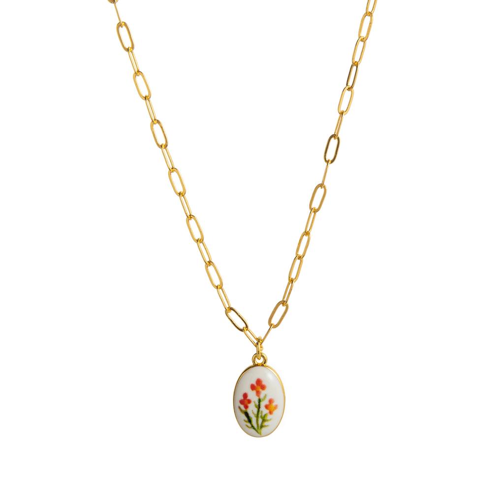 Niche Fresh Plant Series Necklace Diy Lemon Strawberry Bow Pendant Necklace Collarbone Chain