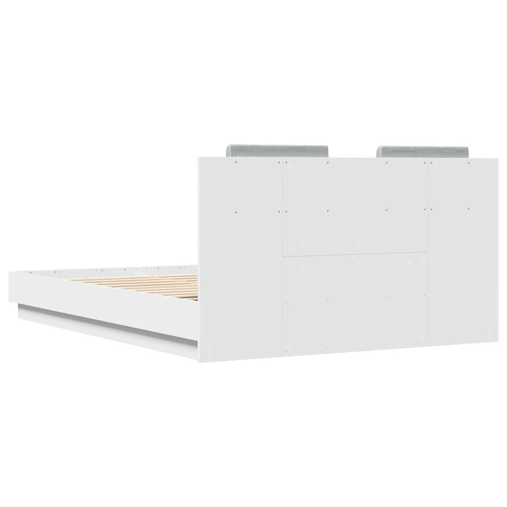 Bed Frame with Headboard White 140x200 cm Engineered Wood