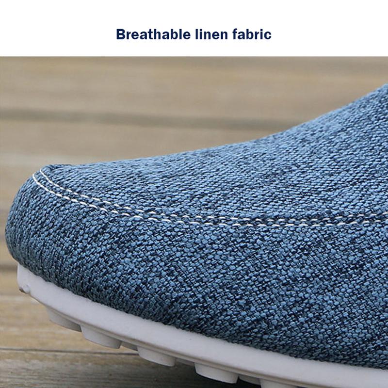 Herr Loafers Skor 2024 Canvas Casual Skor För Män Utomhus Promenadskor Andningsbar Linneyta Flats Skor Herr Loafers